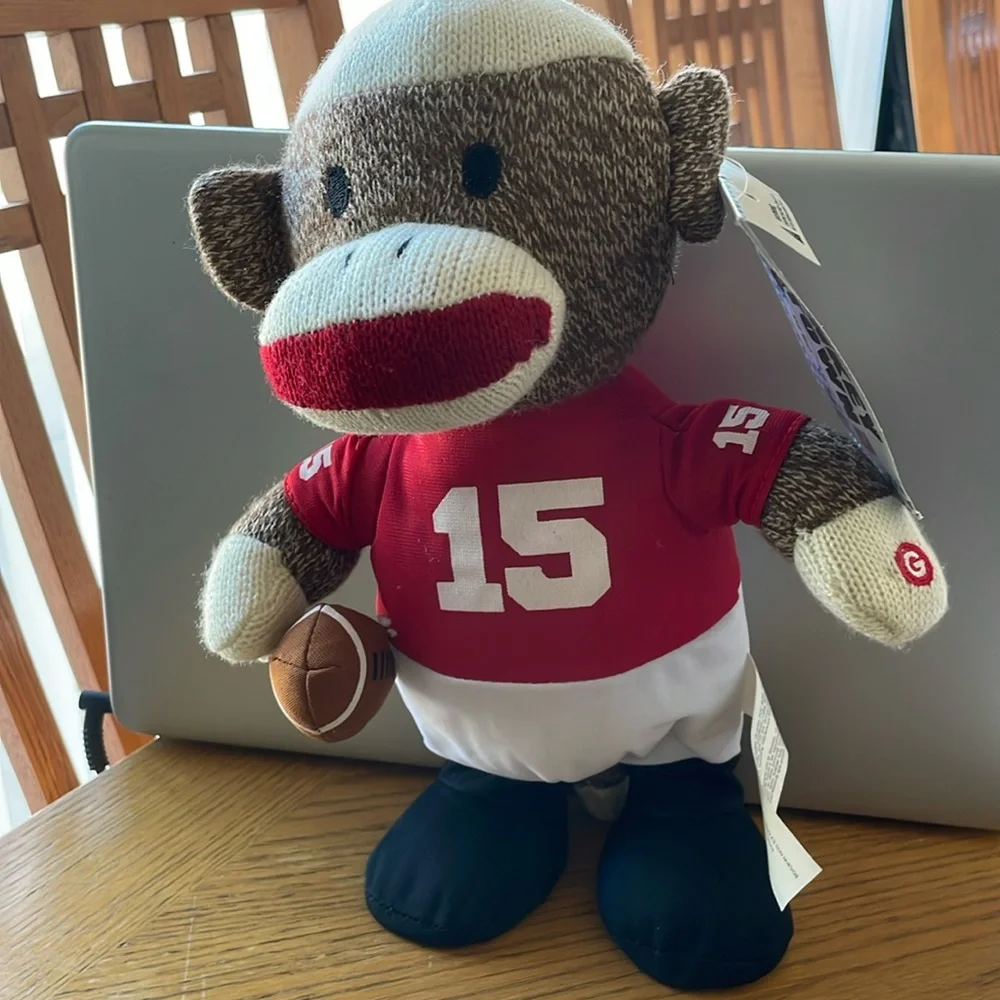 Gemmy Sock Monkey Football Fan Animated (See Video) - Picture 1 of 6